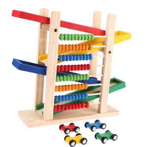 Wood Toy - Wooden Abacus & Car Slide Learning Toy (UAE)