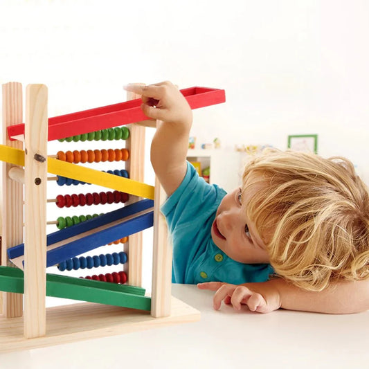 Wood Toy - Wooden Abacus & Car Slide Learning Toy (UAE)